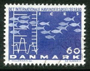 Denmark #412 used, Fish & Chart