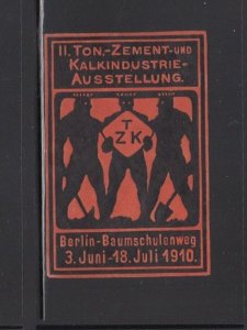 German Advertising Stamp - 1910 Berlin Clay, Cement & Lime Industry Exposition