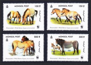 Mongolia WWF Przewalski's Horse 4v 2000 MNH SC#2440 a-d SG#2861-2864