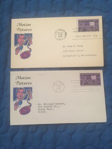 2 FDC Motion Pictures both vids from 1944