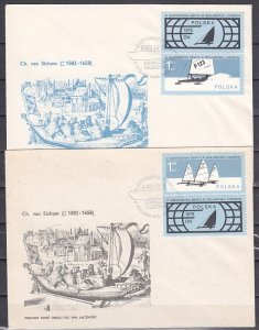 Poland, Scott cat. 2249-2250. Ice Boat Racing issue. 2 First Day Covers. ^