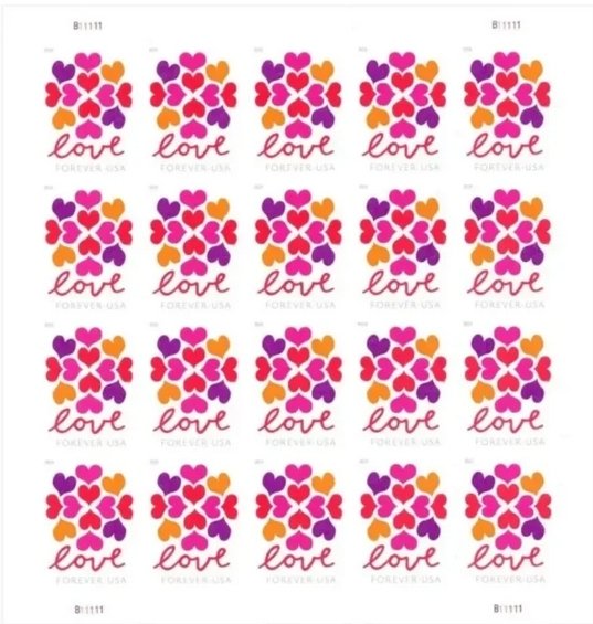 2019 LOVE  forever stamps  5 Booklets 100plp