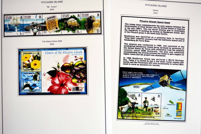 COLOR PRINTED PITCAIRN ISLANDS 1940-2010 STAMP ALBUM PAGES (118 illustr. pages)