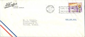 Bermuda 1/6 Bermuda Cottage in 1705 1963 Hamilton, Bermuda Airmail to Viersen...