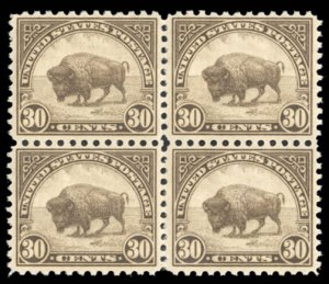 United States, 1930-Present #700 Cat$67, 1931 30c brown, plate block of four,...