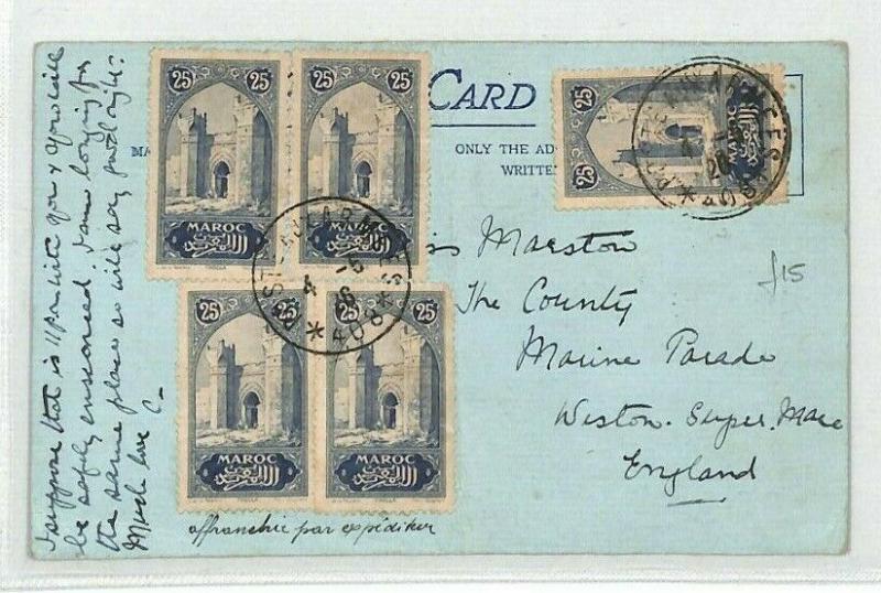 France Colonies MOROCCO Army Post GB Weston 1926  {samwells-covers} CG28