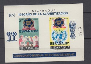 J40363 JL Stamps 1962 nicaragua mnh s/s #c503a sports ovpt espana 82 futbol etc