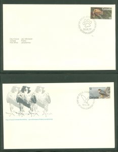 Canada 732/752 1977-78 2 U/A FDCs; Endangered Wildlife, Eastern Cougar, Perigrine Falcon