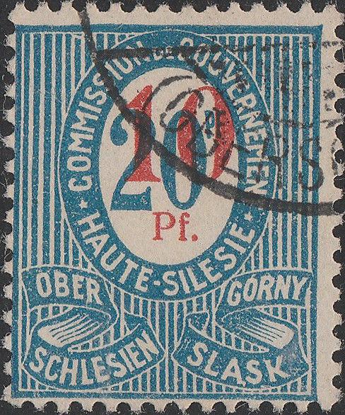 HAUTE SILÉSIE / OBERSCHLESIEN 1920 Mi.11a.Ia 10pf/20pf - VF Used