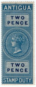 (I.B) Antigua Revenue : Duty Stamp 2d (1870)