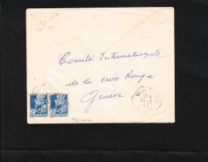 Germany WWII Paris Censor Tape & SCARCE Handstamp 24052D Algeria 1943 to Swiss &