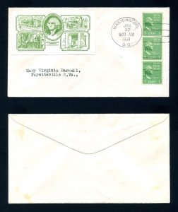 # 848 First Day Cover addressed with Bronesky cachet dated 1-27-1939