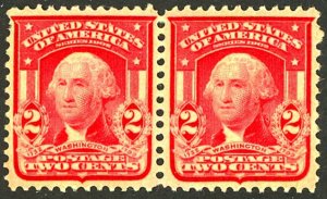 U.S. #319 MINT PAIR OG HR