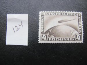GERMANY 1928 MNH  SC C37 ZEPPELIN SINGLE VF/XF 130 EUROS (124)