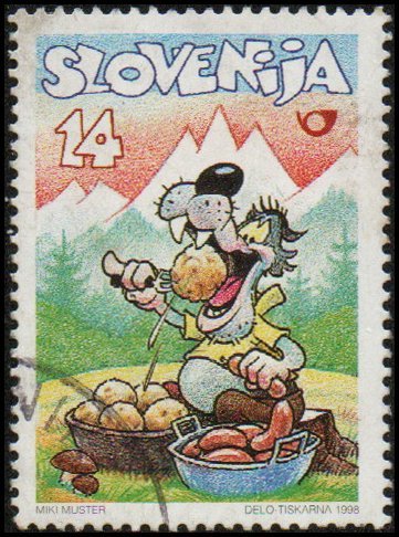 Slovenia 322 - Used - 14t Comic Strip / Lakotnik the Fox (1998)