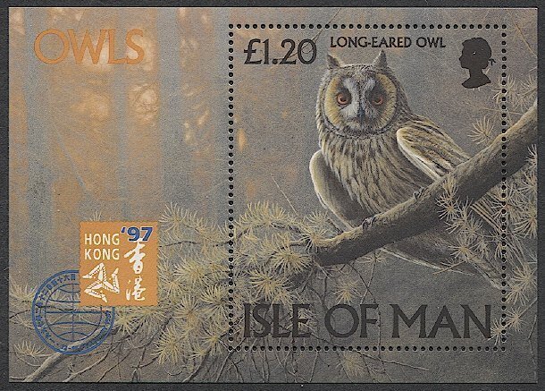 Isle  of Man  1997 Sc 733 Mint NH s/s - Horned Owl - Birds