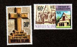 Norfolk Island 190-191 Mint NH St Barnabas Chapel!