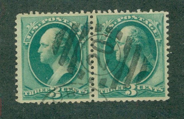 US Fancy Cancel 184 USED 20 N.Y.C.-PAIR BIN$ 3.00