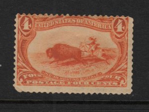 1898 Trans-Mississippi Exposition 4c orange Sc 287 MH CV $110