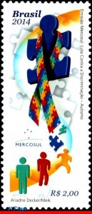 3267 Brazil 2014 COMBATING DISCRIMINATION, AUTISM, MERCOSUR, HEALTH, C-3332 MNH