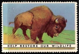 1938 US Poster Stamp National Wildlife Federation American Bison