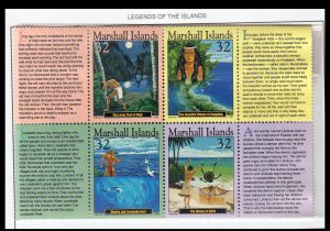 MARSHALL ISLANDS - 1997 LEGENDS of the ISLANDS - SE-TENANT BLOCK - MINT NH