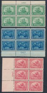 #548-550 PLATE BLOCK OF 6 #549 (NH) #548 & #550 (HR) CV $680 BP0383