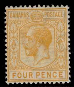 BAHAMAS GV SG85, 4d orange-yellow, M MINT.