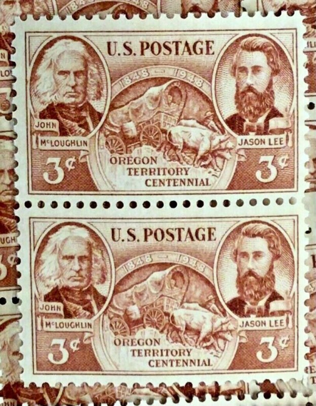 964  Oregon Territory Centennial   100 3 cent MNH stamps FV $3.00 issued in 1948