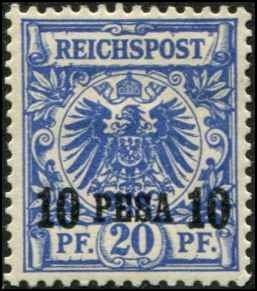 German East Africa SC# 4 Numeric 10pesa on 20pf  MH