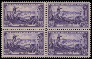 US Sc 1003 VF/MNH BLOCK OF 4 - 1951 3¢ Gen. Washington Evacuating Army