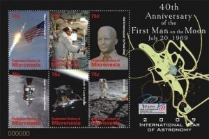 Micronesia 2009 - Man on the Moon Space - Sheet of 6 Stamps - Scott #810 - MNH