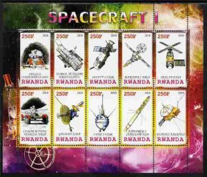 RWANDA - 2010 -  Spacecraft #1 - Perf 10v Sheet - MNH - Private Issue