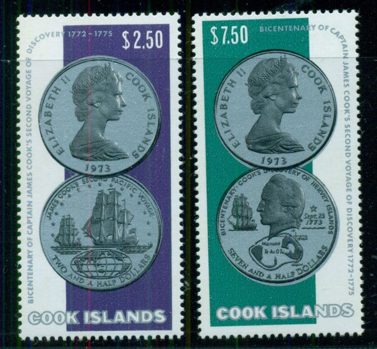 COOK ISLANDS #406-7, Mint Never Hinged, Scott $30.00