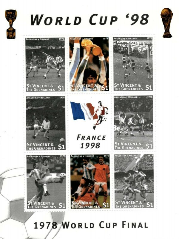 St. Vincent 1997 SC# 2460 World Cup Final 1978, Soccer - Sheet of 8 Stamps - MNH