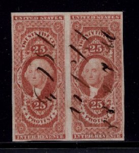 US REVENUE - R49a - PAIR  - PEN CANCEL - F/VF - VERY NICE -  SCV:  $200.00