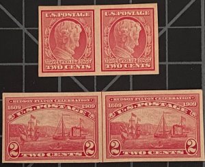 US Stamps-SC# 368 & 373 - MOGH - Pairs - SCV =  $70.00