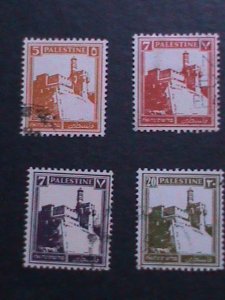 ​PLASTINE 1927- SC#67,69,70,77-CITADEL AT JERUSEALEM- USED VF 96 YEARS OLD