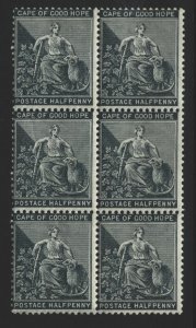 Cape of Good Hope Sc#41 MNH Block of 6 - creased