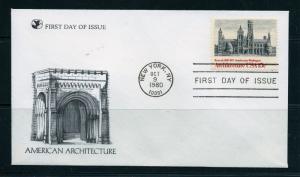 FIRST DAY COVER #1838 American Architecture Smithsonian 15c RD U/A FDC 1980