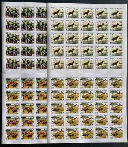 Stamps Complete Set in Sheets WWF Savage Animals Hyena Guinea 87 Imperf.-