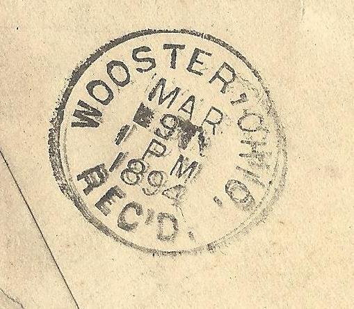 ​3/6/1894 cover Monte Vista Colorado Bank Prof Notestein Wooster OH Colombian
