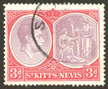 St. Kitts Nevis Sc# 84 Used (b) 1938-1948 KGVI Medicinal Spring