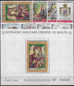 1972 SMOM complete year 8v. + 1MS MNH