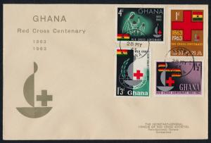 Ghana 139-42 on FDC - Red Cross