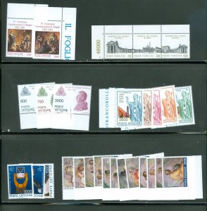 Vatican City 1991 Compete MNH Year Set