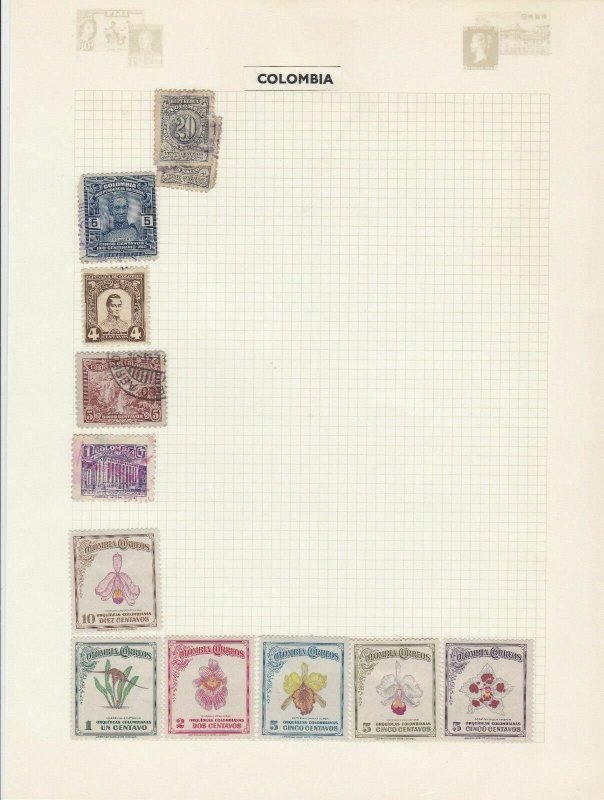 COLOMBIA MINT AND USED ON ALBUM PAGE