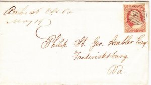 Stamped Folded Letter 1856 J J Ambler to P St Geo Ambler UVa Alumni Amherst VA