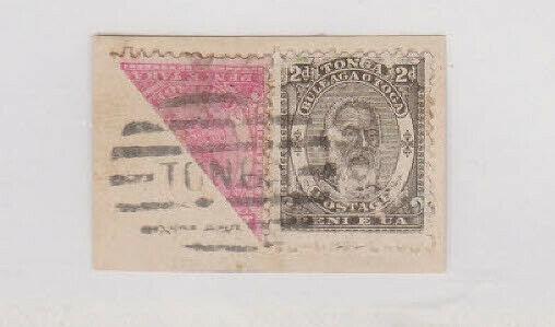 Tonga - Gibbons #10B Bisect stamp on piece
