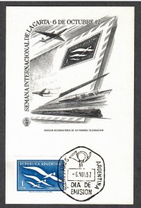 Argentina Airmail # C70 , Bird With Letters Maxi Card - I Combine S/H